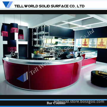 Modern Curved Design Corian Commerical Bar Counter (TW-MACT-135)